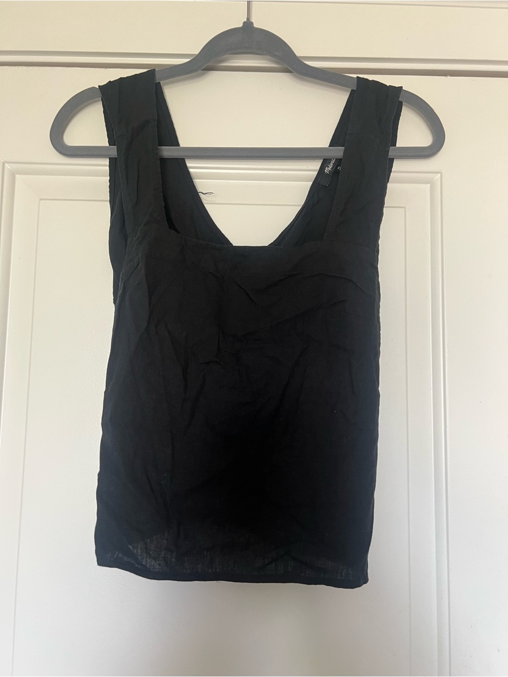Madewell Black Square-Neck Sleeveless Tank Top